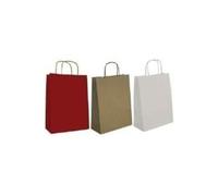 APLI Sac cadeau 101650 papier kraft 35 x 16 x 40 cm avec cordelette Lot de 50 Blanc