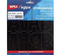AGIPA Pochette 324 Lettres adhesives 75 mm Noir