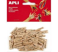 Agipa Sachet De 45 Mini Pinces Bois Naturel
