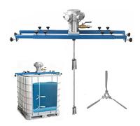 Agitateur à air IBC, mélangeur pneumatique pour cuve de 1 tonne, mélangeur pour peinture, hélice repliable avec support, pour agitateur de dissolution d'encre(Large 5 Cylinders)