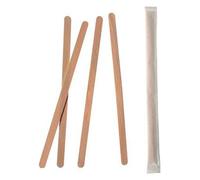 Agitateur en bois emballé individuellement longueur 14 cm - Boîte distributrice de 1000