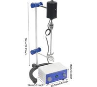 Agitateur/mélangeur de laboratoire à suspension - JJ-1 - 200 W - Vitesse réglable de 200 à 2600 tr/min - Minuterie de 0 à 120 min - Prise européenne - 20,5 × 14 × 60 cm - Noir/Blanc/Bleu