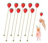 Agitateurs à boissons | Mélangeurs à fraises pour cocktails - Agitateurs à cocktail en acier inoxydable à long manche pour boissons, cocktails, fournitures de bar