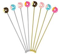 Agitateurs à café réutilisables, cuillère à Cocktail à beignets de 8 pouces, cuillère haute à Long manche en acier inoxydable pour boissons au café 4pcs