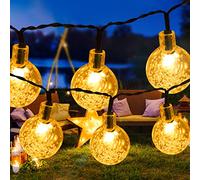 AGM Guirlande Solaire Exterieur et Intérieur, 30/50/60 LEDs Cristal Boules, 8 Modes Eclairage, Étanche IP65 avec Panneau Solaire 2V 120mAh, pour Jardin, Salon, Fête