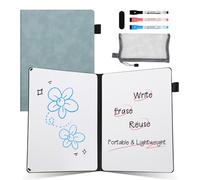 AGM Mini tableau blanc A5 portable avec 3 stylos de couleur et gomme, pour bureau, étude, salle de t usage domestique - Bleu marine