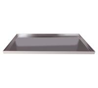 Agnelli Poêle de Cuisson Rectangulaire avec Plat Ourlet Straight Edge Hauteur 2 cm Alliage d'aluminium 3003 épaisseur 1,5 mm Argent