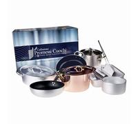 Agnelli - Promessi Cuochi set de 10 pièces - cuivre étamé et acier inoxydable avec boîte en bois