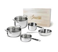 Agnelli - Service de vaisselle 8 pièces - 5 couches acier avec coffret en bois