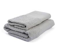 Ago.fil S.r.l. - Lot de 2 Serviettes (1 + 1) à Broder, 100% Coton, Gris, 60 x 105 - 40 x 60 cm