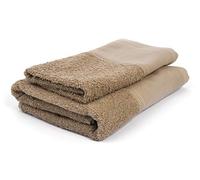 Ago.fil S.r.l. - Lot de 2 Serviettes (1 + 1) à Broder, 100% Coton, Noyer, 60 x 105 - 40 x 60 cm