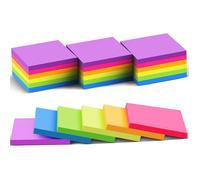 Agoer 1200 Feuilles Note Adhésive Lignée de 6 Couleurs,7.6 x 7.6 cm Notes Autocollante 24 Blocs,50 Feuilles/bloc Note Super Sticky