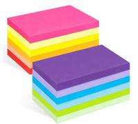 Agoer 1200 Notes Sticky notes, Lot de 12 Blocs de Notes Autocollantes 76 x 127 mm, 100 Feuilles par Bloc, 12 Couleurs Grand Sticky Notes Pour le Bureau, l'école, la Maison