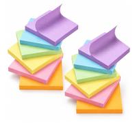Agoer 1200 Sticky Notes, 76 x 76 mm Notes Autocollantes de 6 Couleurs, 100 Feuillets/Pad Super Adhésives Notes pour Listes de Tâches et Rappels - Pour Bureau, étude, Maison
