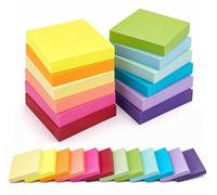 Agoer 12Sticky Notes, Notes Autocollantes, 1200 Super Sticky Notes, 76 x 76mm Notes Adhésives Colorées, Sticky Memo Pads pour l'école, la maison, le bureau
