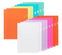Agoer 16 PCS Pochette A4, Chemise Plastique, Dossiers Transparents 8 Couleurs Assorties, Sous Chemises Papier, Pour Le Bureau l'École (22x31cm)
