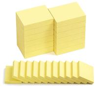 Agoer 24 Blocs Notes Sticky 50x38mm,Notes Autocollantes Maison/Bureau/École | 2400 Feuilles Notes Autocollantes Super Adhésives Repositionnables pour Bureau, École, Prise Notes, Liste de Tâches, Rappels
