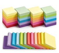 Agoer 2400 Notes Sticky Notes - 12 Couleurs Vive Mini Notes Autocollantes 50 x 38 mm - Petit Bloc Note pour Maison/Bureau/École - 100 Feuilles/Pad - 24Blocs Feuilles Super Sticky Adhésives Notes