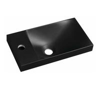 Sapho - Lave-mains 40x22 mm, sans trop-plein, trou pour robinetterie, noir AS400B