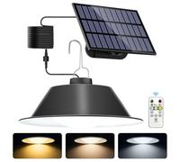 AGOTD Lampe solaire suspendue pour l'extérieur avec télécommande, lampe solaire à intensité variable/programmée, grande capacité de batterie et étanche IP65, lumière solaire avec câble de 5 m pour