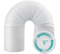 AGPTEK Tuyau dEvacuation dAir en PP Flexible,Diamètre de 130mm, Longueur de 1,5m pour Climatisation Mobile blanc diamètre de 15