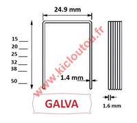 Agrafes 16WC / S2 - 38mm Galva - Boite de 10000