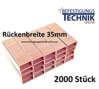Agrafes 35×22mm pour agrafeuse à fermeture de carton Bostitch Akku DSA-3522-E BeA Packfix KL-07 2M