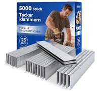 Agrafes 5000 pièces L : 25mm, l: 5,8mm intérieur extérieur acier pour agrafeuse pneumatique outils bricolage
