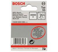 Agrafes à dos étroit type 55, résinées, 6 x 1,08 x 28 mm, lot de 3000 Bosch 2609200228