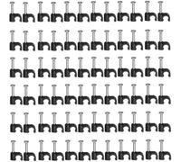 Agrafes de Câble avec Clou en Acier pour Fil 4 à 8mm Noir | PE et Acier, Installation Facile, Isolation, Résistance au Vieillissement, Lot pour Câble et Fil