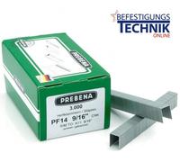 Agrafes galvanisées 11/14mm pour Prebena PF014CNK DNPF16 HFPF14 KL-35 3M