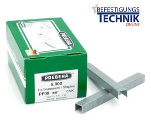 Agrafes galvanisées 11/9mm pour Prebena PF09CNK HFPF09 DNPF16 HFPF14 Rapid 140 R11 KL-35 5M