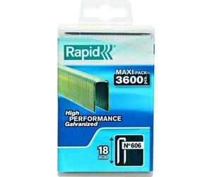 Agrafes RAPID N°606, 18mm, Galvanisées, 3600 Pièces, Agrafes Étroites