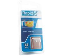 Agrafes - RAPID - N°970/14 mm - Galvanisées - Fil plat - Compatible Black & Decker