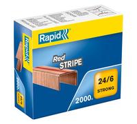 Agrafes Rapid Strong 24/6 Red Stripe cuivrée - Boîte de 2000