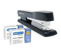 Agrafeuse + agrafes 26/6mm - 2 boites de 1000 agrafes - Noir - Rapesco