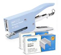 Agrafeuse + agrafes 26/8mm - 2 boites de 5000 agrafes - Bleu clair - Rapesco