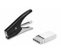 Agrafeuse agrafeuse manuelle à pince avec 1000 points offerts taille 6/4 compatible avec 130/E (Noir)