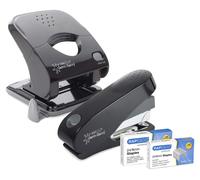 Agrafeuse antibactérienne Rapesco avec perforateur double, noir