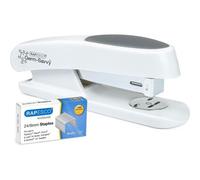 Agrafeuse - Avec Agrafes 24/6mm - Blanc - Bureau - Inclus 1000 Agrafes - Rapesco