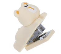 Agrafeuse Cartoon Portable PVC Silicone Métal pour Enseignants | Blanc, Bureau et Classe, Prise en Main Confortable, Décoratif, Compact, Usage Multiple, Style Mignon