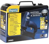 Agrafeuse Cloueuse Électrique RAPID R606, Système Focused Power, Agrafes 12-25mm, Pointes 15-25mm, Coffret Inclus