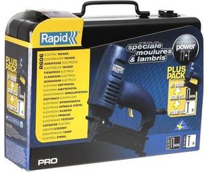 Agrafeuse Cloueuse Électrique RAPID R606, Système Focused Power, Agrafes 12-25mm, Pointes 15-25mm, Coffret Inclus
