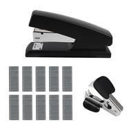 Agrafeuse de Bureau 25 Feuilles, Agrafeuse avec 1000 Agrafes 24/6 et Dégrafeuse, Capacité de Chargement 210 Agrafes, Deux Modes de Fixation, Design Anti-dérapant, Noir