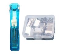 Agrafeuse Distributeur de trombones portable avec 50 pinces rechargeables | Boîtier en plastique durable avec fixations en acier inoxydable pour une reliure de documents sans dommages Argenté D