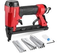 Agrafeuse Pneumatique avec 1500 Agrafes WORKPRO, Pistolet à Clouer Pneumatique Utilisée les Agrafes de Type 80/6-16 mm, Idéal pour Bricolage, Décoration, Murale, Tapisserie, Bois