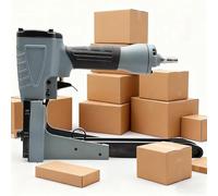 Agrafeuse pneumatique pour carton, cloueuse à air comprimé à main, 35 mm de largeur de clou et plage de clouage de 15 à 18 mm, outil de fermeture de cartons industriels à main, pour boîtes ondulées