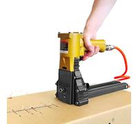Agrafeuse pneumatique pour carton, pistolet agrafeur robuste pour fermer des boîtes, longueur et profondeur de clou réglables, parfait pour le carton ondulé