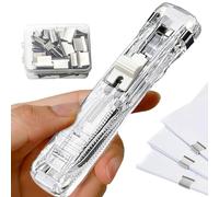 Agrafeuse portable, agrafeuse réutilisable, outil à clip à main avec simple pression, fermeture en métal ABS, accessoires de bureau avec design robuste, organiseur de documents pour la maison, l'école