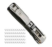Agrafeuse portable avec clip porte-papier | Pince réutilisable à pression pour classeurs | Set agrafeuse rechargeable pour bureau, école, université, travail, étude, paperasse, voyages en classe